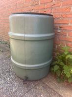 Grote groene regenton met kraan en deksel, Tuin en Terras, 150 liter of meer, Ophalen of Verzenden, Zo goed als nieuw, Kunststof