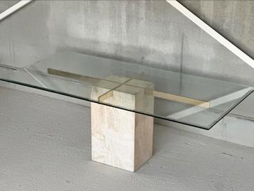 Artedi travertine eettafel, 1980’s beschikbaar voor biedingen