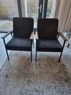 2 Woood Sally fauteuils - nordic style - grijs / antraciet, Ophalen, Gebruikt, Twee, Metaal