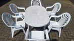 Tuinset tafel + 6 stoelen Hartman, Ophalen, Kunststof, Gebruikt, 6 zitplaatsen