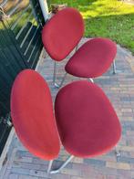 Rode stoffen stoel met metalen onderstel (2x), Huis en Inrichting, Ophalen, Zo goed als nieuw, Rood, Twee