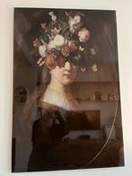 Bloemenmeisje Kunst op glas, 120x80 zgan kunst aan de muur, Antiek en Kunst, Kunst | Schilderijen | Modern, Ophalen of Verzenden