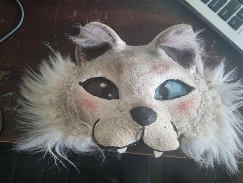 Handgemaakt Therian Masker wolf, Hobby en Vrije tijd, Knutselen, Gebruikt, Knutselwerk, Ophalen of Verzenden