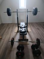 Gorilla Sports verstelbare halterbank en 100 kg set, Ophalen, Zo goed als nieuw, Krachtstation
