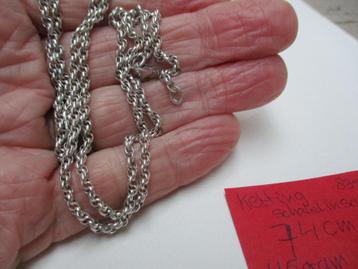 Zilveren gedraaide schakel inschakel ketting 74 cm 835zilver beschikbaar voor biedingen