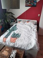Tweepersoonsbed met tussenmatras en opbergtassen, Ophalen, Zo goed als nieuw, Tweepersoons, Wit
