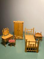 Vintage | houten poppenhuismeubels - slaapkamer, Ophalen of Verzenden, Zo goed als nieuw, Poppenhuis