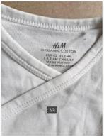Witte overslag romper effen Maat 62 hh, Kinderen en Baby's, Babykleding | Maat 62, Nacht- of Onderkleding, H&M, Jongetje of Meisje