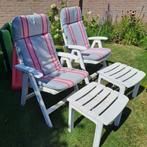 2 Hartman tuinstoelen incl voetenbankjes, Tuin en Terras, Tuinstoelen, Ophalen, Gebruikt, Kunststof, Verstelbaar
