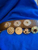 Leren armband met drukknopen, Ophalen of Verzenden, Gebruikt, Bruin, Leer