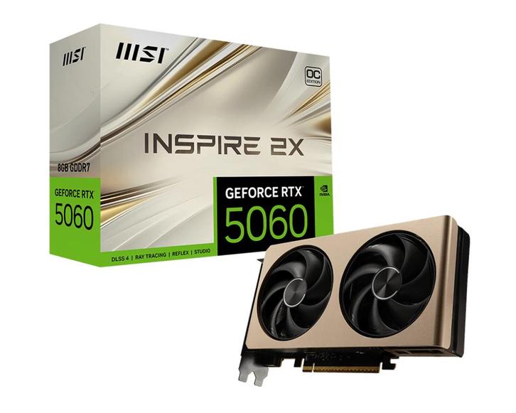 MSI GeForce RTX 5060 INSPIRE 2X 8G OC videokaart NVIDIA, Computers en Software, Videokaarten, Zo goed als nieuw, Nvidia, PCI-Express 5.0