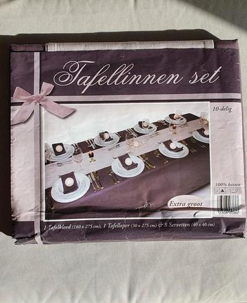 Complete set tafellinnen 10 delig extra groot 100% katoen beschikbaar voor biedingen