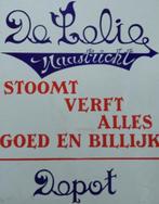 Om 1925 Groot Emaille Bord Stoomwasserij De Lelie Maastricht, Antiek en Kunst, Antiek | Emaille, Ophalen of Verzenden