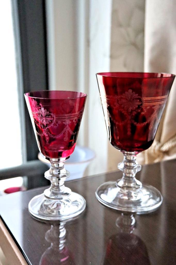 Vintage Eisch kristallen wijnglazen c 1950, Antiek en Kunst, Antiek | Glas en Kristal, Ophalen of Verzenden