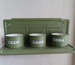 Zand zeep soda rek, groen emaille., Antiek en Kunst, Ophalen of Verzenden