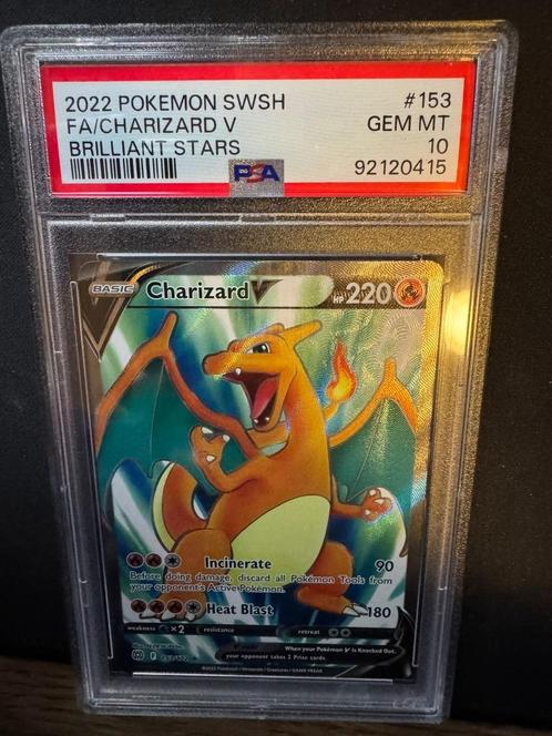PSA10 Charizard #153 Brilliant Stars / CM Prijs, Hobby en Vrije tijd, Verzamelkaartspellen | Pokémon, Nieuw, Losse kaart, Ophalen of Verzenden