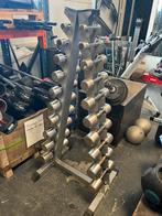 Technogym chrome dumbells 1-10 kg met rek dumbbell set, Sport en Fitness, Fitnessmaterialen, Ophalen, 1-10 kg, Dumbbell, Gebruikt