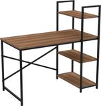 Bureau - Computertafel met planken  - Vintage - Bruin/zwart, Huis en Inrichting, Bureaus, Ophalen, Nieuw, Bureau