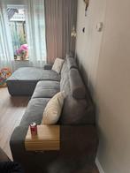 Grijze hoekbank met chaise longue, Ophalen of Verzenden, Zo goed als nieuw, Hout, Modern