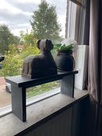 Grijs houten vensterbank bankje €10,-, Ophalen of Verzenden, Gebruikt