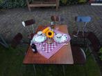 Brabantia eettafel met 5 stoelen,  retro, Huis en Inrichting, Ophalen, Gebruikt, Rechthoekig, 50 tot 100 cm
