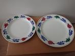 2 borden Boerenbont, Huis en Inrichting, Keuken | Servies, Gebruikt, Ophalen of Verzenden, Bord(en), Aardewerk