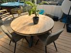Eettafel 130cm met 4 stoelen 2 jaar oud!, Ophalen, 100 tot 150 cm, Zo goed als nieuw, Vijf personen of meer