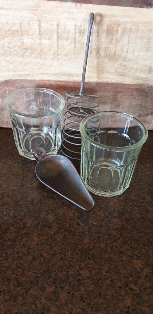 Set (2, niet identieke)Franse confiture potten, Antiek en Kunst, Curiosa en Brocante, Ophalen of Verzenden