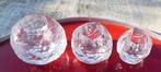 Kosta Boda Snowball Waxinelicht Loodkristal Set 3 maten, Antiek en Kunst, Antiek | Glas en Kristal, Ophalen of Verzenden