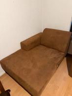 Leren hoekbank suede look cognacbruin, Huis en Inrichting, Banken | Bankstellen, Ophalen, Gebruikt, Vierpersoons of meer