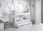 Stapelbed HOUSE 3 personen 160x75/180x75 witte kleur, Verzenden, Nieuw, Stapelbed