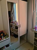 Leen Bakker kledingkast met spiegel, Huis en Inrichting, Kasten | Kledingkasten, Ophalen, Kunststof, Gebruikt, Met hangruimte