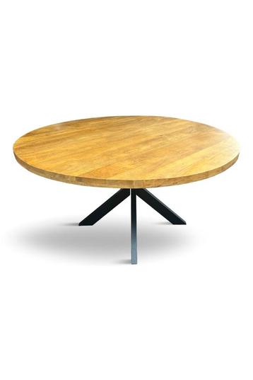 Mango ronde eettafel van 100cm t/m 150cm in zwart en naturel