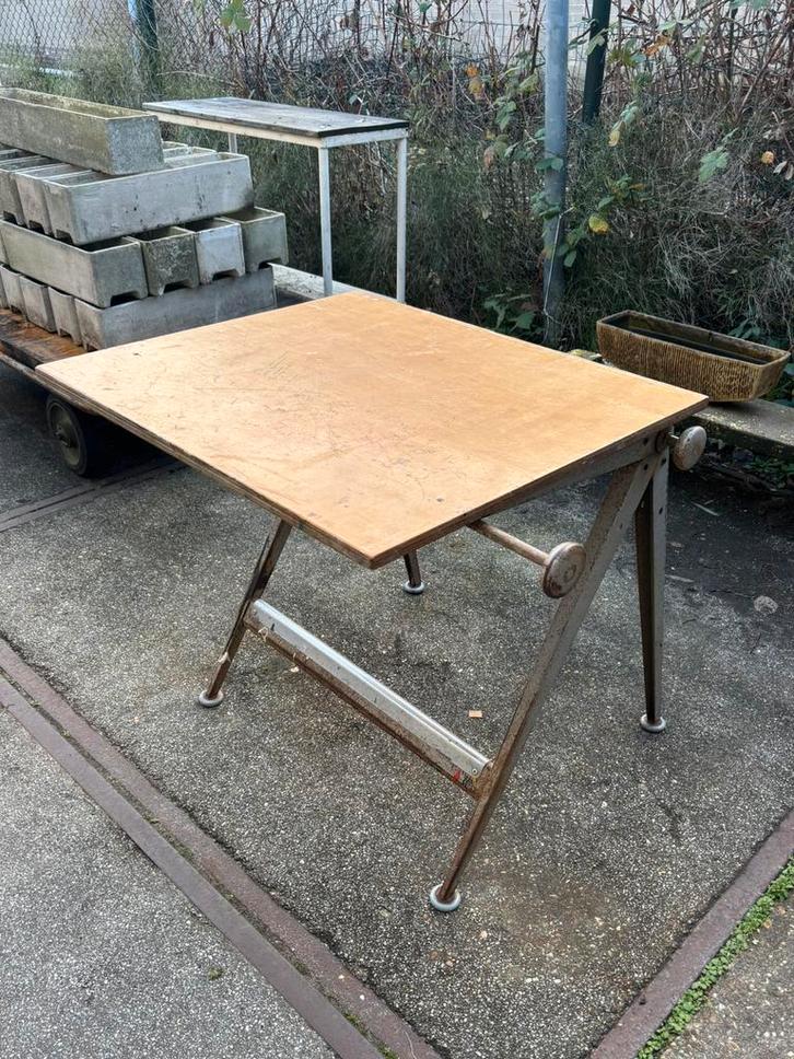 Vintage tekentafel Friso Kramer, Doe-het-zelf en Verbouw, Tekentafels, Gebruikt, Minder dan 130 cm, Ophalen