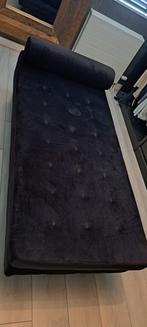 Luxe zwarte velours daybed, Ophalen, Eenpersoons, Zwart, Zo goed als nieuw