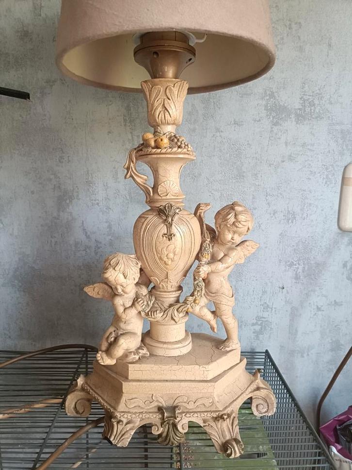 Vintage Lamp met Engeltjes, Antiek en Kunst, Antiek | Lampen, Ophalen of Verzenden