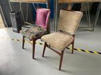 3 Deens design stoelen met houten frame, Drie, Gebruikt, Stof, Ophalen of Verzenden