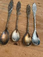 Antieke lepeltjes verzilverd barok pluim veer Sola Gero, Ophalen of Verzenden