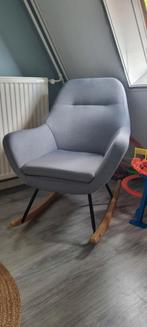 Schommelstoel grijs/blauw - Jysk, Huis en Inrichting, Fauteuils, Ophalen, Zo goed als nieuw