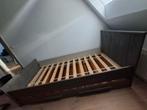 Bed met bijbehorende kast., Ophalen, Eenpersoons, 200 cm, Grijs