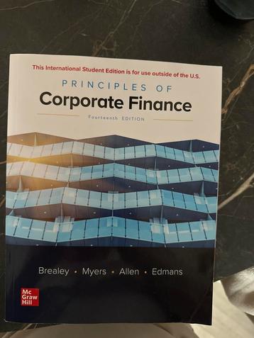 Corporate Finance - Brealey, Myers, Allen, Edmans beschikbaar voor biedingen