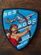 323 squadron ACDC embleem F-16 en F-104, Ophalen of Verzenden, Luchtmacht, Nederland, Embleem of Badge