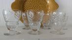 Franse Retro Vintage bewerkte glaasjes, Ophalen of Verzenden, Zo goed als nieuw, Borrel- of Shotglas