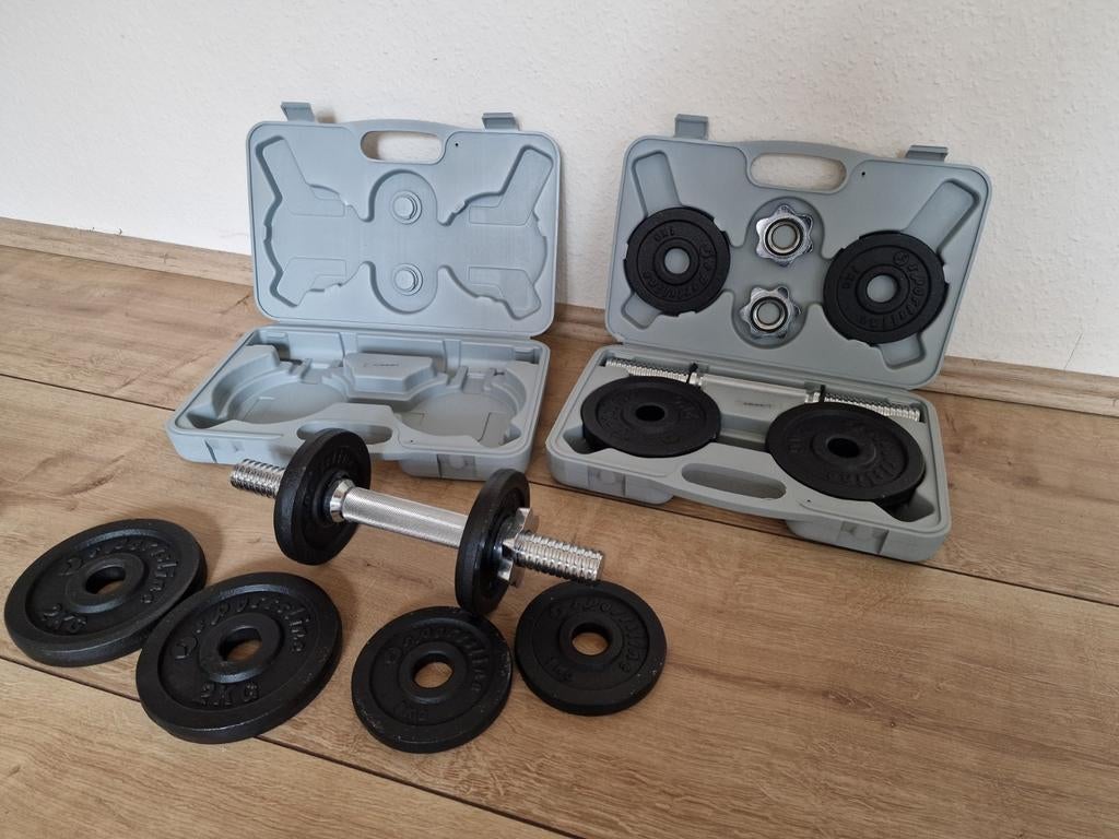 Gewichtsets,  per set 10kg, 2 sets voor 40,00, Sport en Fitness, Fitnessmaterialen, Ophalen, Zo goed als nieuw