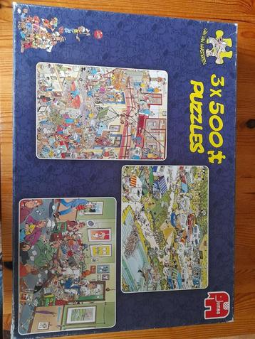 Jan van Haasteren puzzels 3 X 500 stukjes  beschikbaar voor biedingen