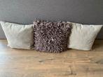 Luxe Sierkussens 45x45 incl vulling - 3 stuks, Ophalen of Verzenden, Zo goed als nieuw, Beige, Vierkant