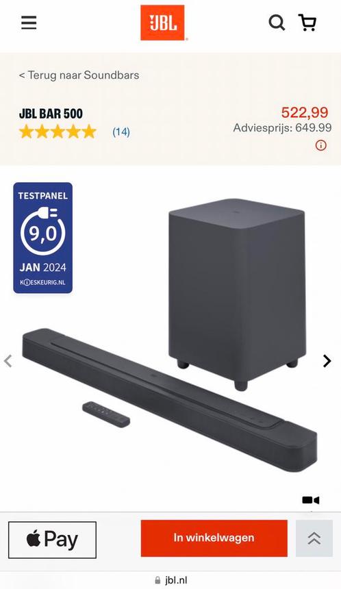 JBL BAR 500 Soundbar Dolby Atmos Bluetooth AirPlay WIFI ALEX, Audio, Tv en Foto, Soundbars, Zo goed als nieuw, Bluetooth, Met externe subwoofer