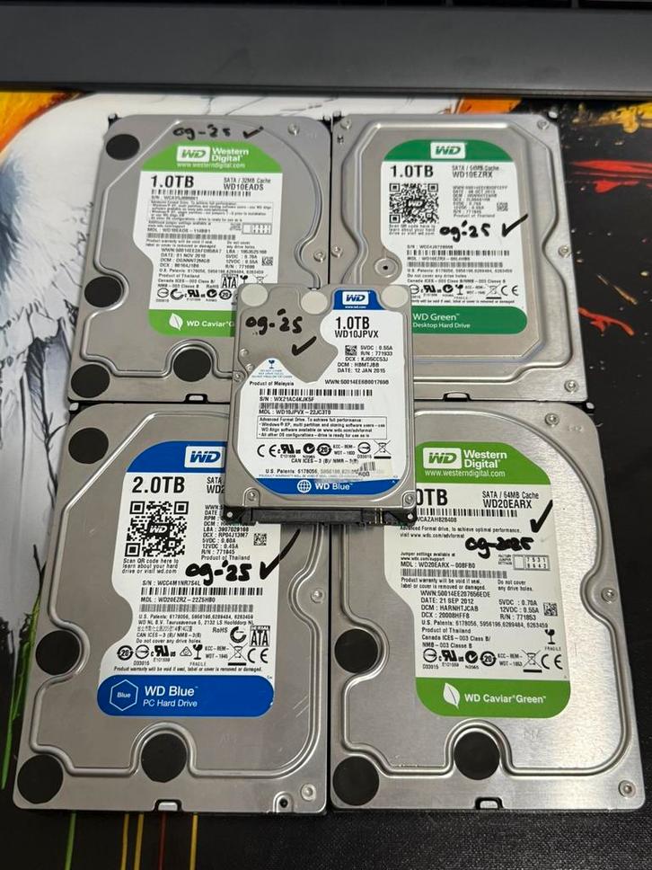 Verschillende HDD schijven PC., Computers en Software, Harde schijven, Gebruikt, Desktop, Intern, HDD, SATA, Ophalen of Verzenden