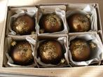 Bruin / Gouden Handgeblazen Kerstboomballen, Ophalen of Verzenden, Zo goed als nieuw