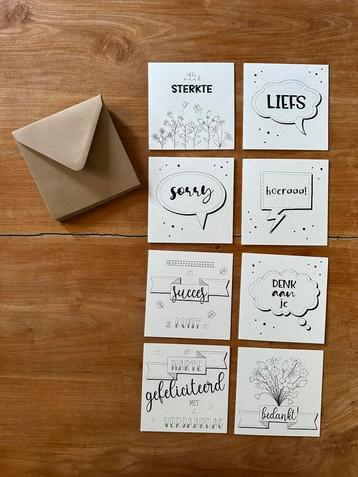 Set 8 stuks zwart-witkaarten beschikbaar voor biedingen